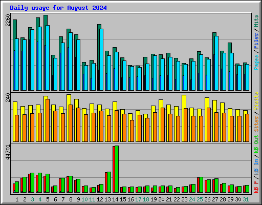 Daily usage for August 2024