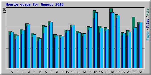 Hourly usage for August 2016
