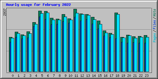 Hourly usage for February 2022