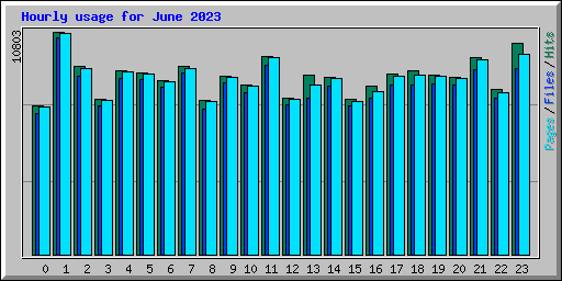 Hourly usage for June 2023